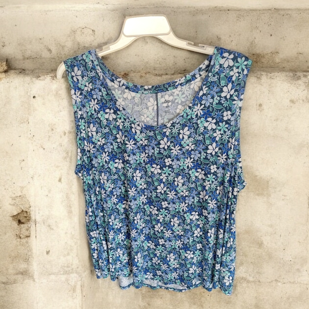 Dip Blue and White Floral Blouse